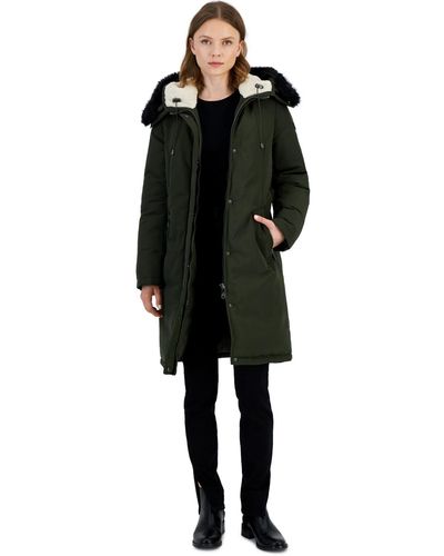 Sam Edelman Faux-fur-trim Hooded Parka - Black