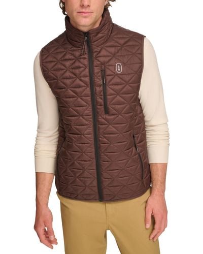 BASS OUTDOOR Delta Diamond Quilted Packable Puffer Vest - Brown