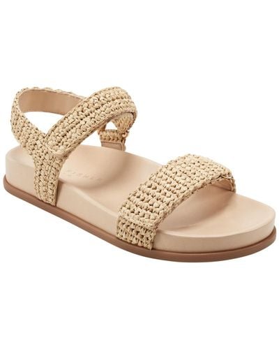 Marc Fisher Lenore Round Toe Casual Sandals - Natural