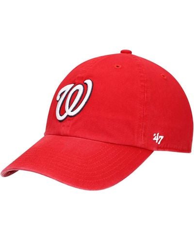 '47 Boys Washington Nationals Team Logo Clean Up Adjustable Hat - Red