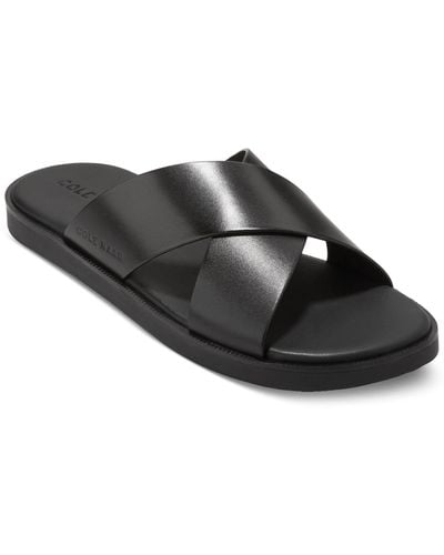 Cole Haan Nantucket Cross Strap Slip-on Slide Sandals - Black