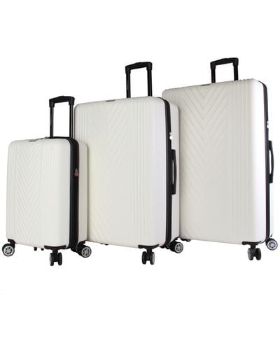 BCBGMAXAZRIA Vibes 3 Piece luggage Set - White