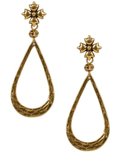 Patricia Nash Gold-tone Floret & Tear-shape Drop Earrings - Metallic