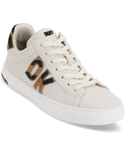 DKNY Abeni Lace Up Low Top Sneakers - White