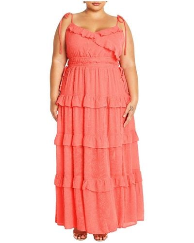 City Chic Plus Size Renee Dress - Pink