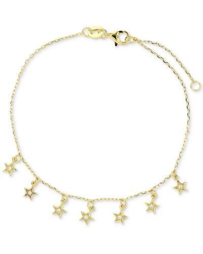 Macy's Cubic Zirconia Dangle Star Chain Bracelet - Yellow