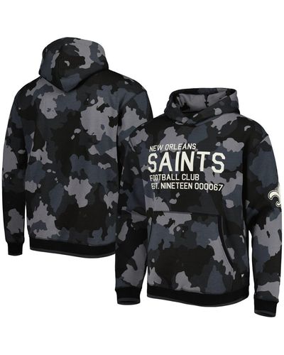The Wild Collective New Orleans Saints Camo Pullover Hoodie - Black