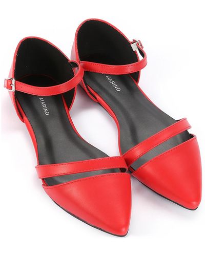 Mio Marino Formal Flat Dress Shoes - Red