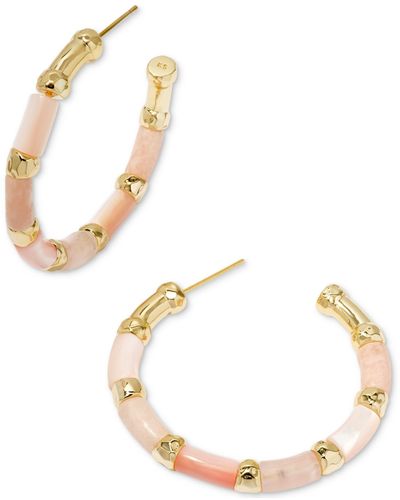 Kendra Scott 14k Gold-plated Medium Mixed Bead C-hoop Earrings - Metallic