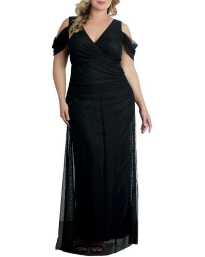 Kiyonna Plus Size Seraphina Mesh Gown - Black