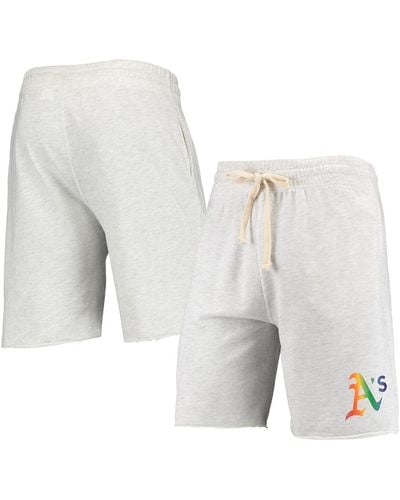 Concepts Sport Oakland Athletics Mainstream Logo Terry Tri-blend Shorts - White