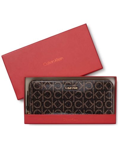Calvin Klein Moon Signature Boxed Wallet - Red