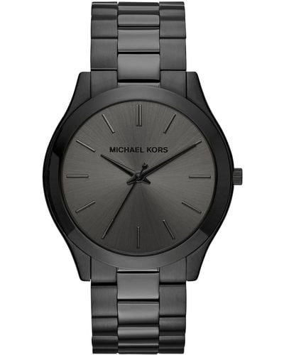 Michael Kors Slim Runway Ion-plated Stainless Steel Bracelet Watch 44mm - Gray