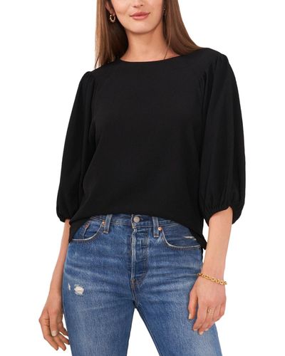 Vince Camuto Puff 3/4 Sleeve Knit Top - Black
