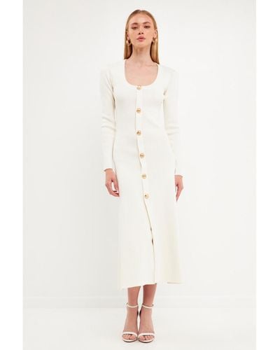 Endless Rose Button-down Maxi Dress - White