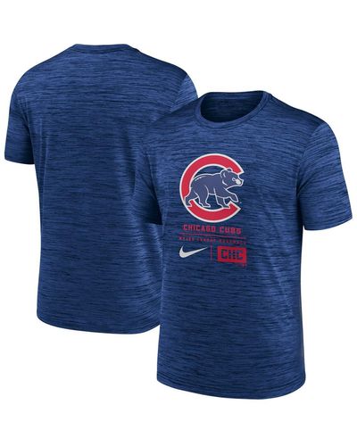 Nike Chicago Cubs Large Logo Velocity T-shirt - Blue