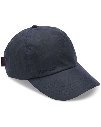 Barbour Logo Embroidered Waxed Sports Cap - Blue