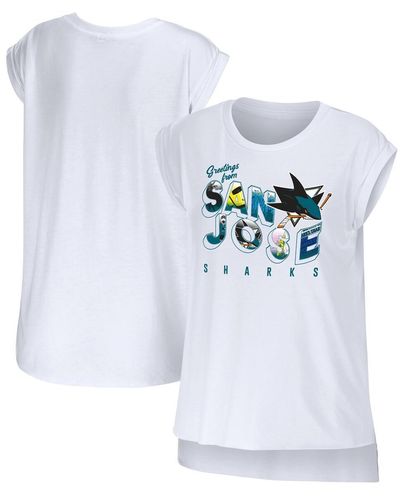 WEAR by Erin Andrews San Jose Sharks Greetings From Muscle T-shirt - White