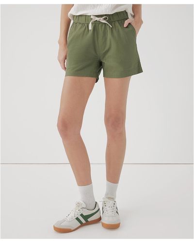 Pact Plus Size Cotton Classic Woven Twill Drawstring Short - Green