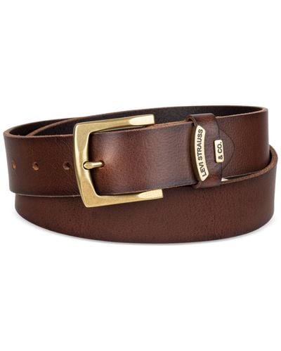 Levi's Gold Buckle Leather Belt - Brown