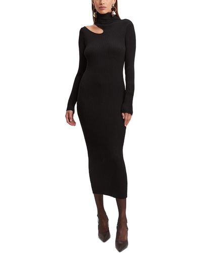 Bardot Ainsley Knit High-neck Midi Dress - Black