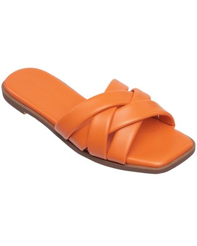 French Connection Shore Flat Strappy Sandals - Orange