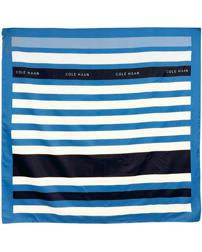 Cole Haan Striped Square Scarf - Blue