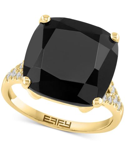 Effy Effy® Onyx & Diamond (1/5 Ct. T.w.) Statement Ring In 14k Gold - Black