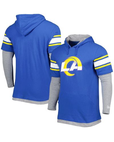 KTZ Los Angeles Rams Long Sleeve Hoodie T-shirt - Blue