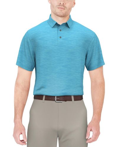 PGA TOUR Airflux Jaspe Golf Polo Shirt - Blue