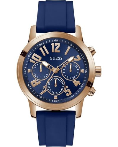 Guess Analog Silicone Watch 44mm - Blue