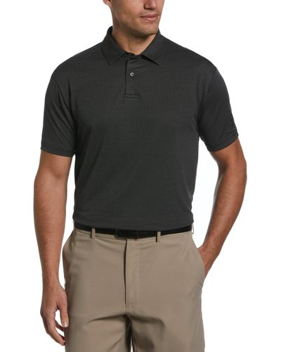 PGA TOUR Birdseye Textured Short-sleeve Performance Polo Shirt - Black