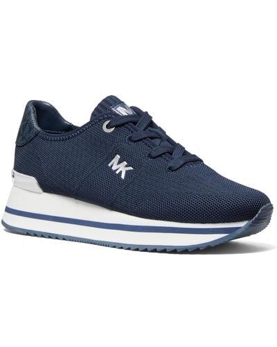 Michael Kors Monique Knit Sneaker Lace-up Running Sneakers - Blue