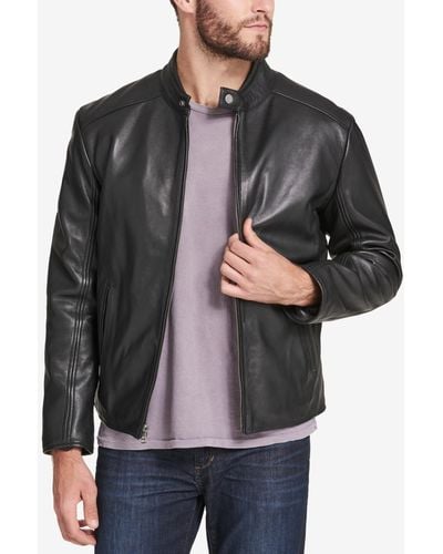Marc New York Men's Leather Moto Jacket - Black