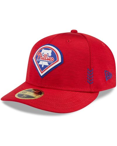 KTZ Philadelphia Phillies 2024 Clubhouse Low Profile 59fifty Fitted Hat - Red