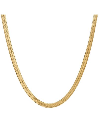 Black Jack Jewelry Wide Herringbone 20" Chain Necklace - Metallic