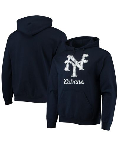 Stitches New York Cubans Negro League Logo Pullover Hoodie - Blue
