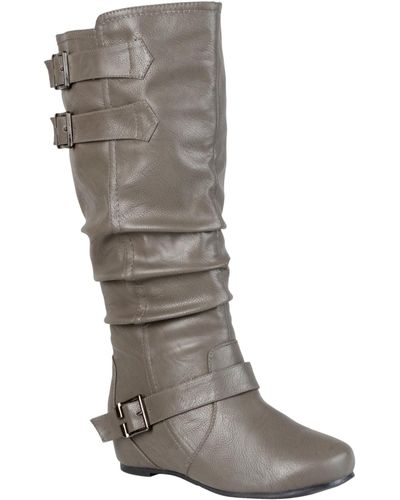 Journee Collection Wide Calf Tiffany Boot - Gray