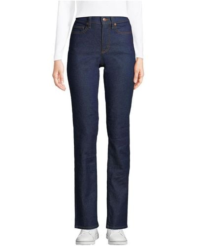 Lands' End Recover High Rise Straight Leg Blue Jeans