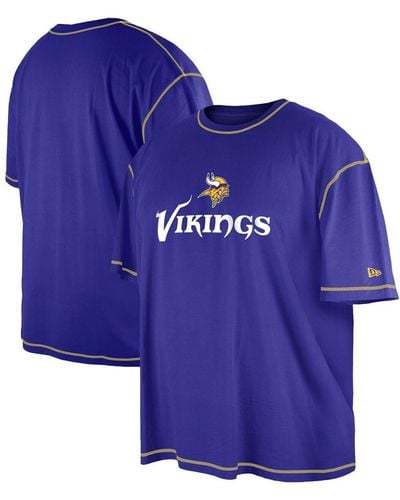 KTZ Minnesota Vikings Third Down Big And Tall Puff Print T-shirt - Blue