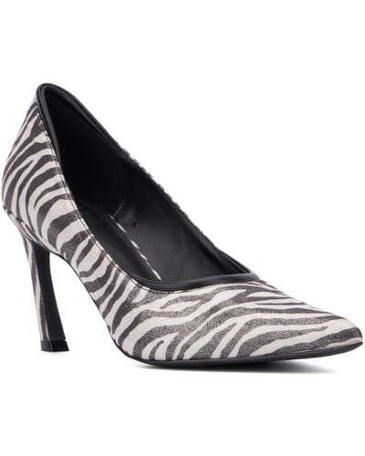 New York & Company Kailynn- Pointy Textured Pump Heels - White