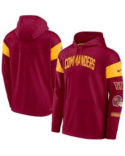 Nike Washington Commanders Sideline Athletic Arch Jersey Performance Pullover Hoodie - Red