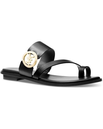 Michael Kors Michael Mmk Vera Slip-on Toe-ring Slide Sandals - Black