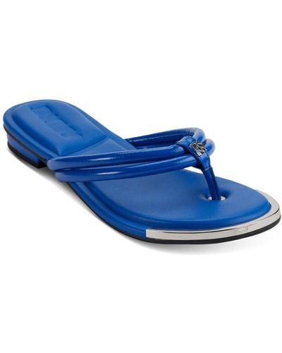 DKNY Clemmie Slip On Thong Flip Flop Sandals - Blue