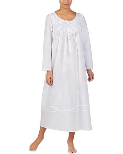 Eileen West Cotton Lawn Woven Sleeveless Ballet Nightgown - White