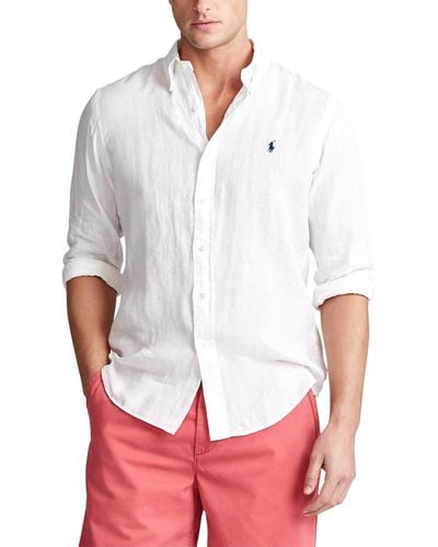 Polo Ralph Lauren Classic Fit Linen Shirt - White