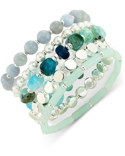 Style & Co. 5-pc. Set Stone & Bead Stretch Bracelets - Green
