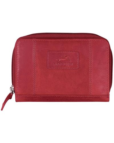 Mancini Casablanca Collection Rfid Secure Small Clutch Wallet - Red