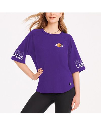 DKNY Sport Los Angeles Lakers Diana Raglan Tri-blend Oversized T-shirt - Purple