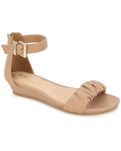 Kenneth Cole Great Scrunch Two-piece Wedge Sandals - Metallic